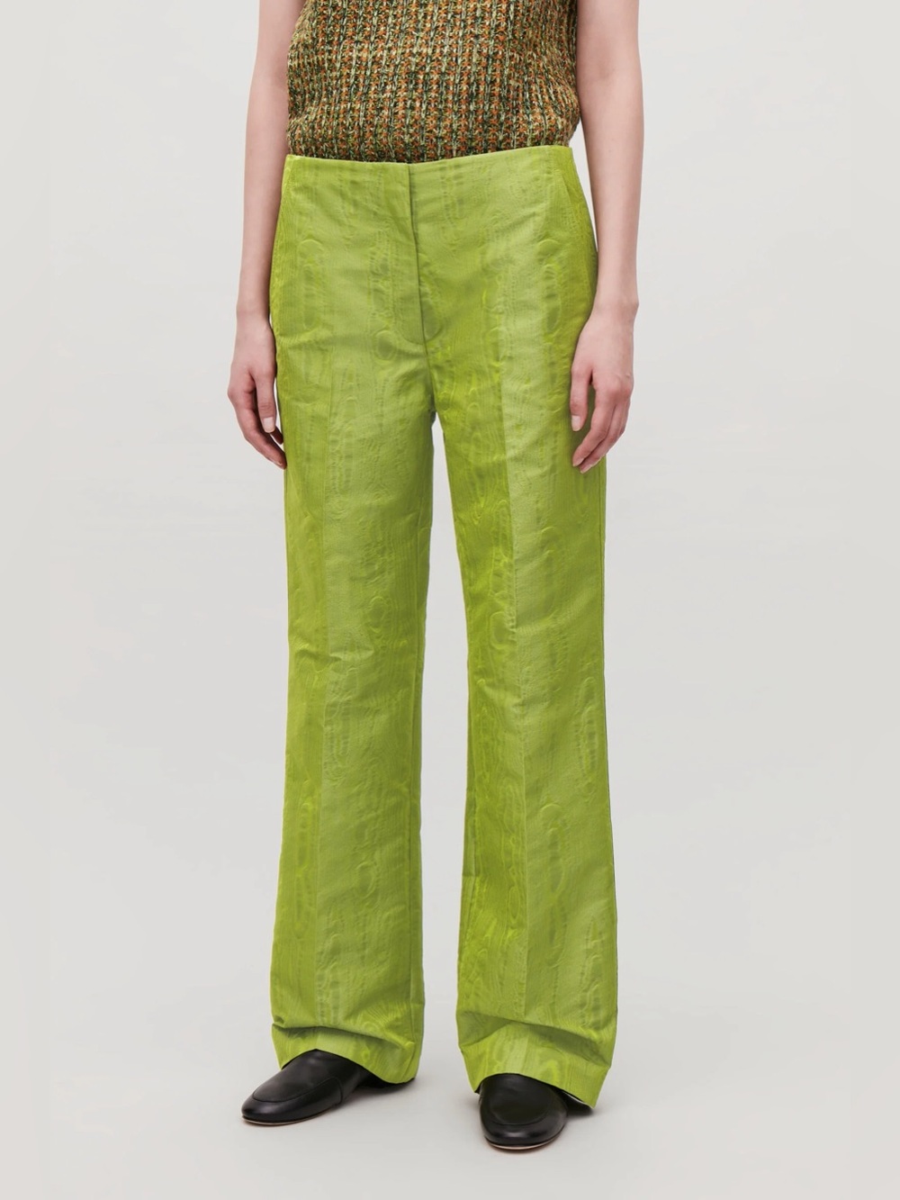 NWOT - COS Moire-Pattern Trousers in Green - Size 2